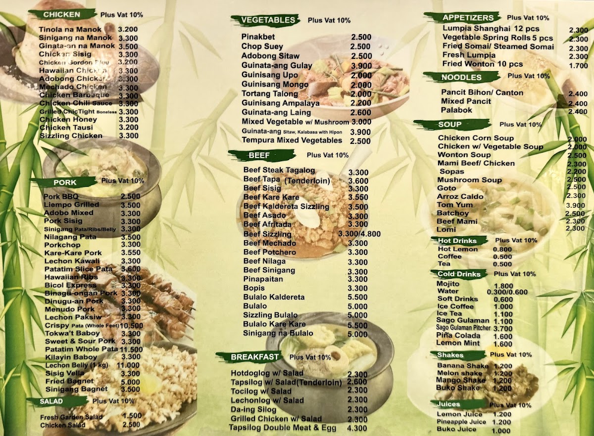 Menu Pinoy Turo Restaurant W.l.l-1