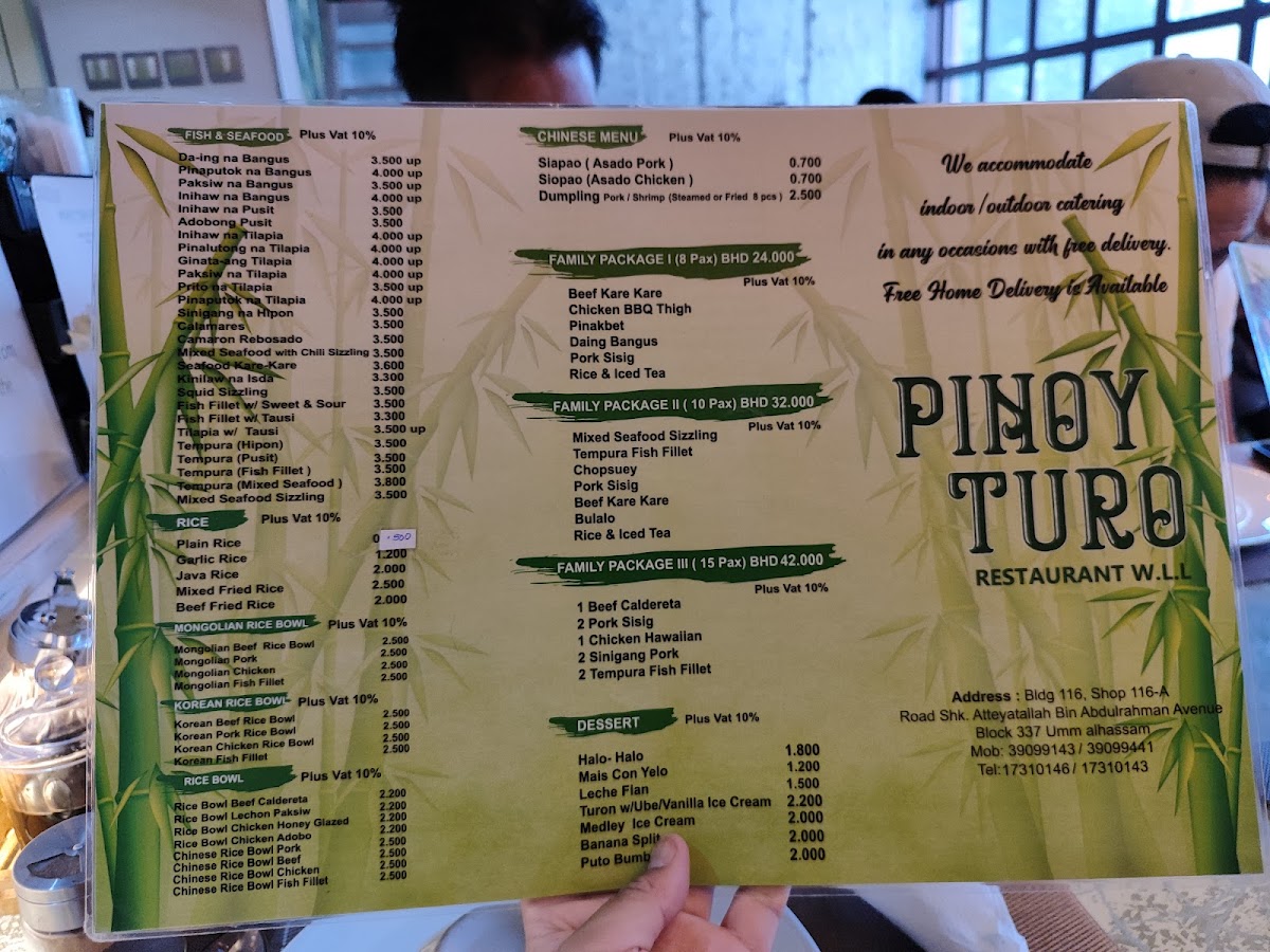 Menu Pinoy Turo Restaurant W.l.l-10