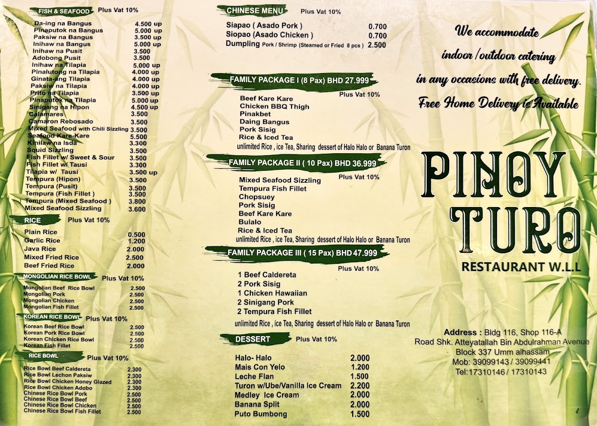Menu Pinoy Turo Restaurant W.l.l-3