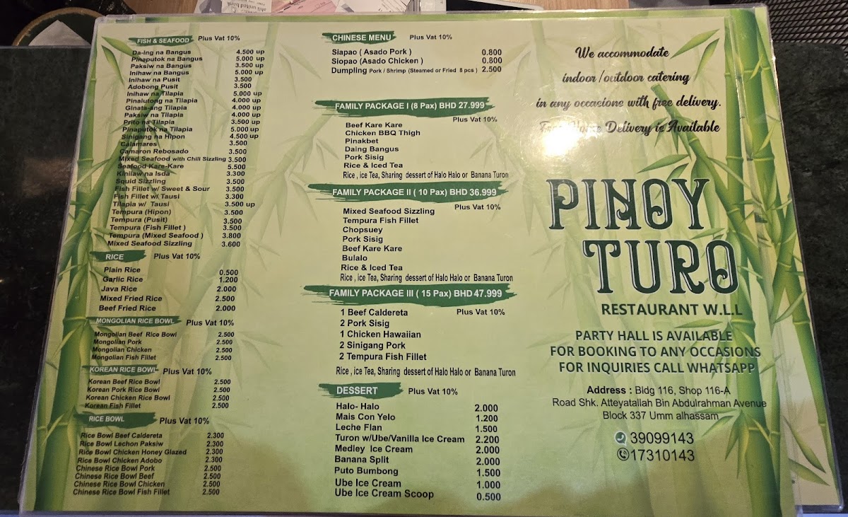 Menu Pinoy Turo Restaurant W.l.l-4